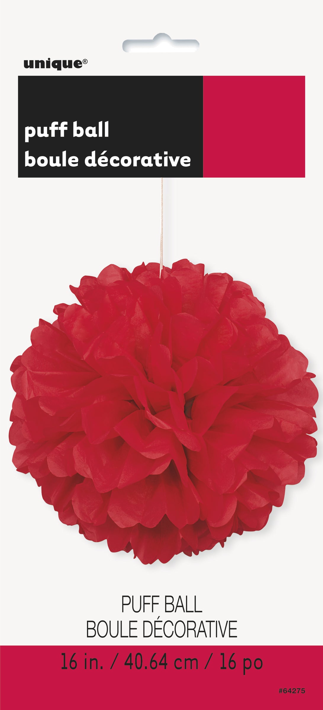 Pompon décoration rouge - Gamme couleur unie