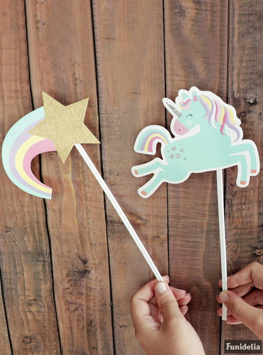10 accessoires pour Photo booth de licorne joyeuse - Unicorn
