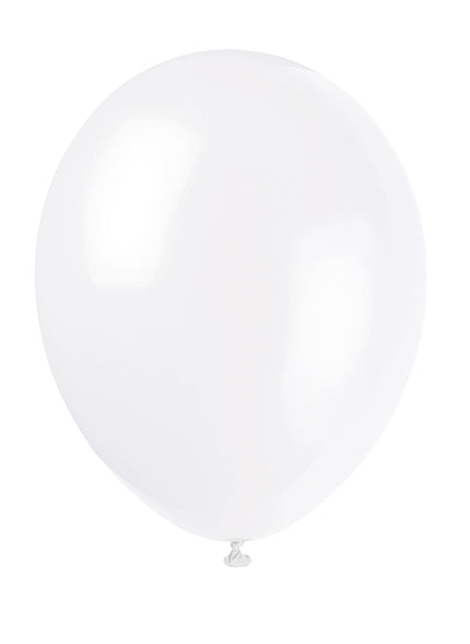 10 ballons couleur blanc - Gamme couleur unie