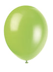 10 ballons vert fluos - Gamme couleur unie