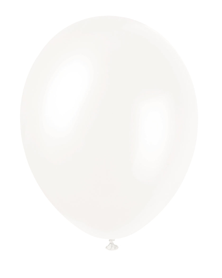 8 ballons blanc perlé - Gamme couleur unie