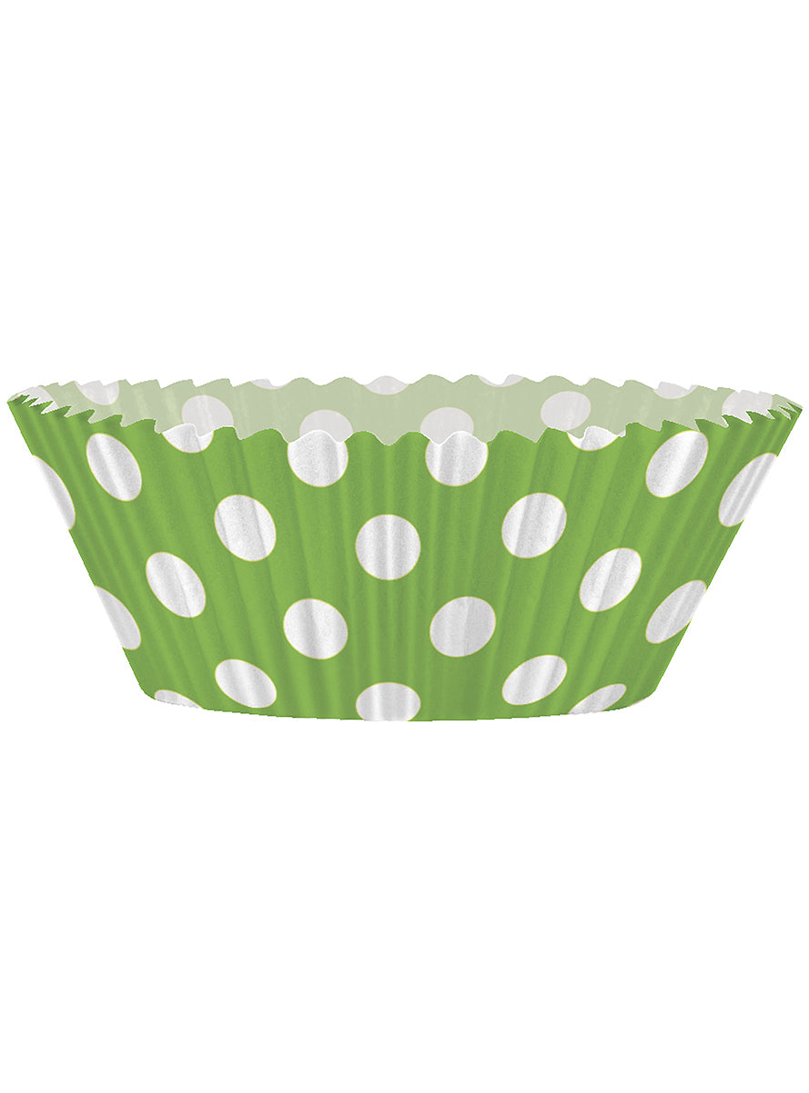 24 moules à cupcakes + 24 cake toppers couleur vert citron et pois