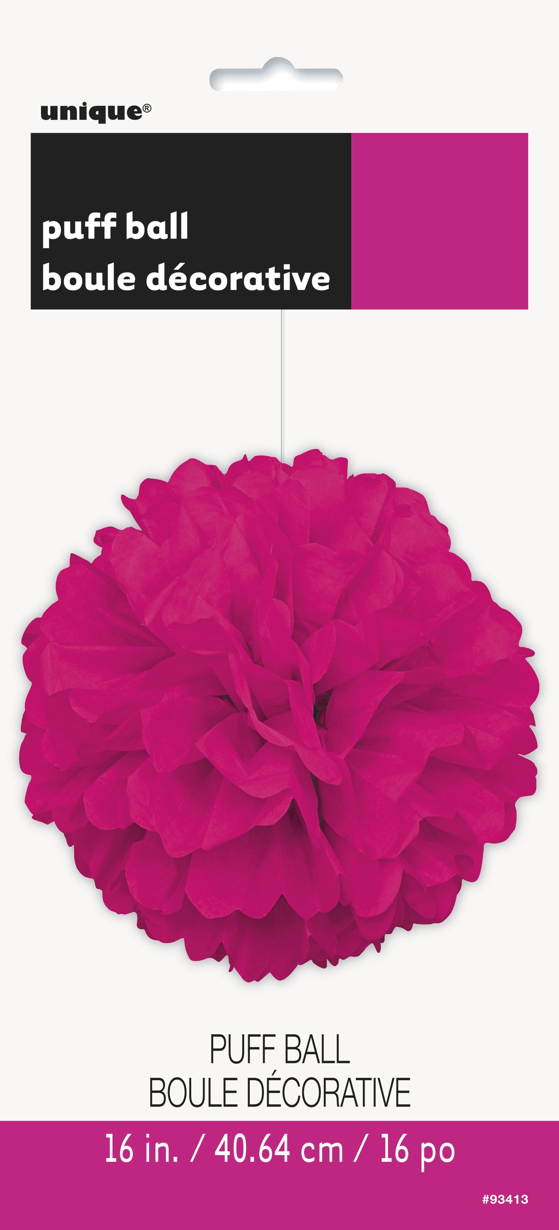 Pompon décoration rose fluo