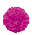 Pompon décoration rose fluo
