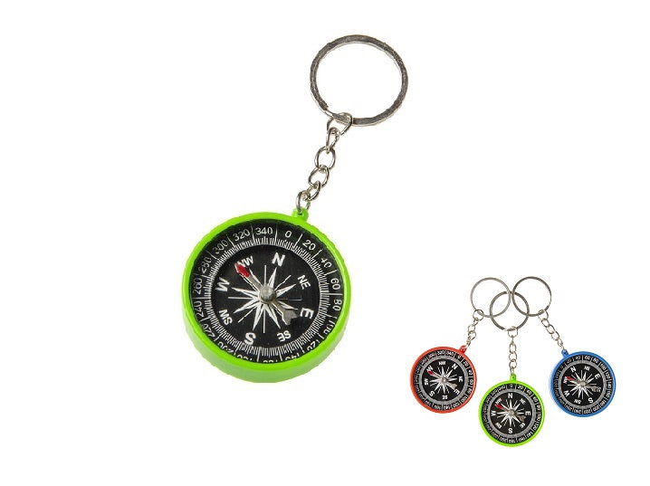 porte clés boussole colorée mix 4.5cm