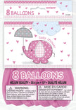 8 ballons roses - Umbrellaphants Pink