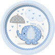8 assiettes moyennes bleues - Umbrellaphants Blue