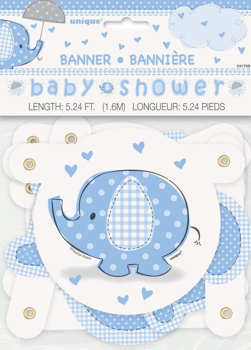 Guirlande Baby Shower bleu - Umbrellaphants Blue