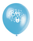 8 ballons bleus It's a boy - Clothesline Baby Shower