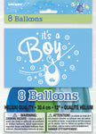 8 ballons bleus It's a boy - Clothesline Baby Shower