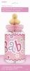 Centre de table biberon rose - Baby Shower