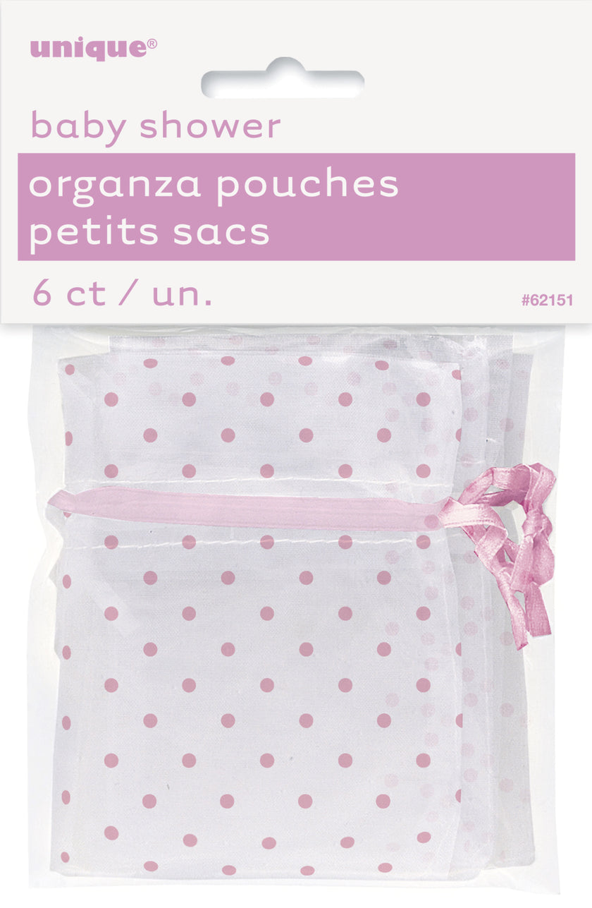 Sachet blanc à pois roses - Baby Shower