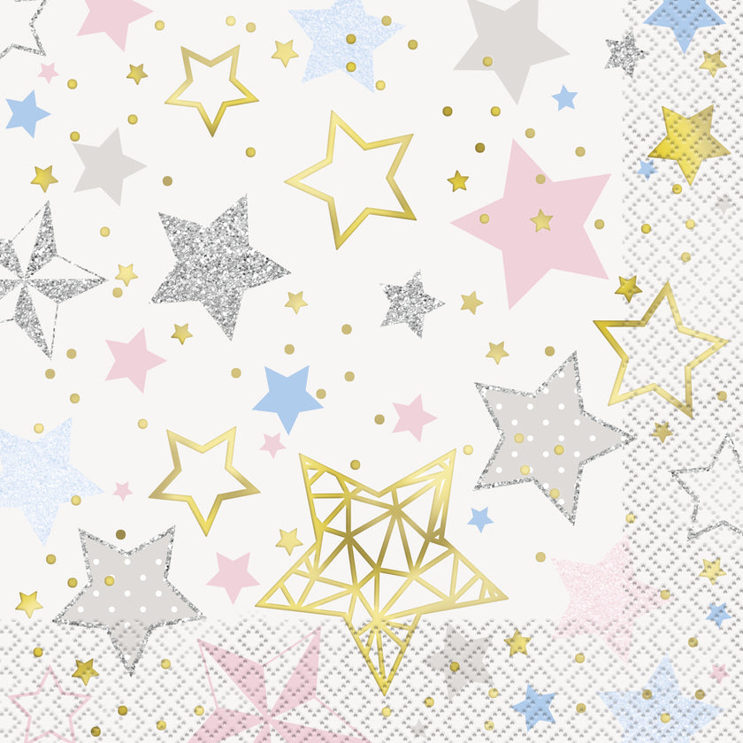 17 grandes Serviettes en papier - Twinkle Little Star