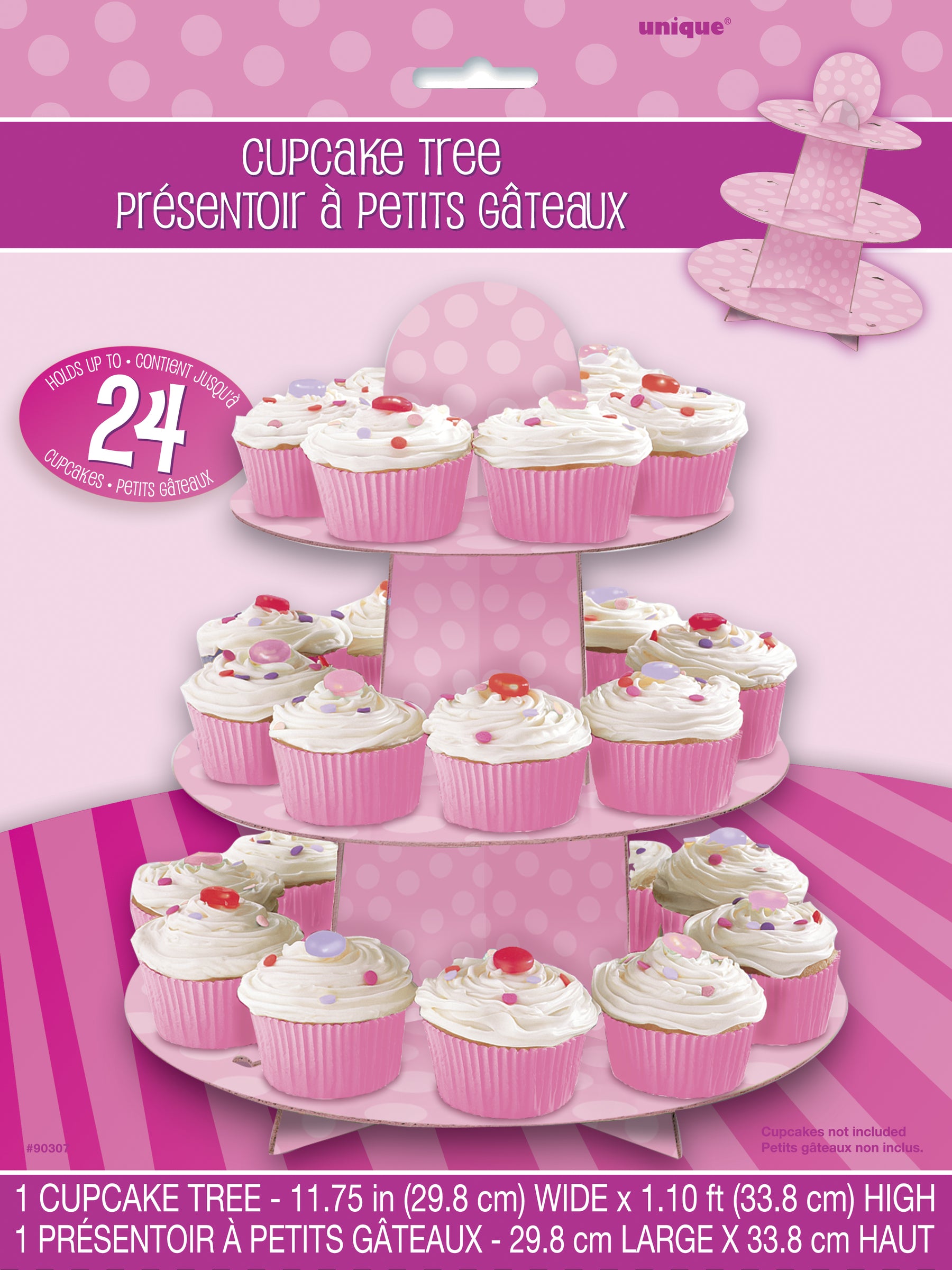 Présentoir cupcakes grand modèle rose