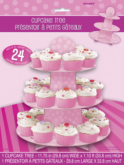 Présentoir cupcakes grand modèle rose