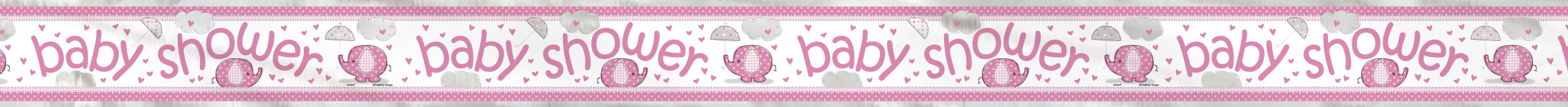 Affiche Baby Shower rose - Umbrellaphants Pink