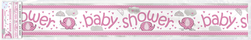 Affiche Baby Shower rose - Umbrellaphants Pink