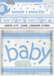 Affiche Baby Shower bleu - Umbrellaphants Blue