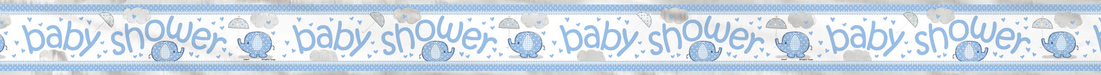 Affiche Baby Shower bleu - Umbrellaphants Blue