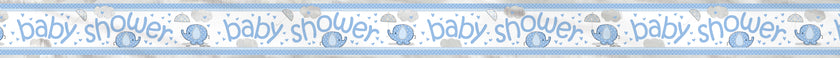 Affiche Baby Shower bleu - Umbrellaphants Blue