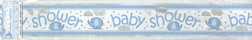 Affiche Baby Shower bleu - Umbrellaphants Blue