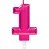 1 Bougie Chiffre 1 Rose 9.3cm - Amscan