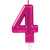 1 Bougie Chiffre 4 Rose 9.3cm - Amscan