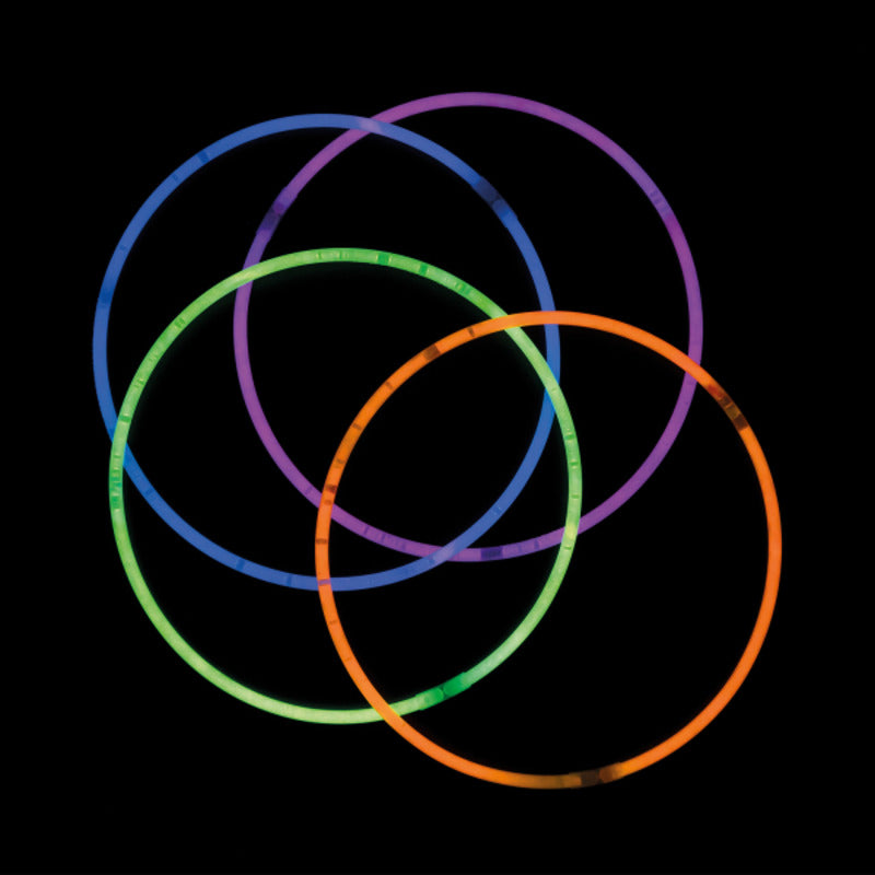 4 Colliers Plastique Lumineux Assortis 56cm - Amscan