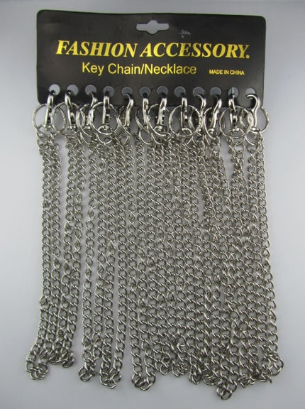 porte-clés chainette métal avec mousqueton 28cm