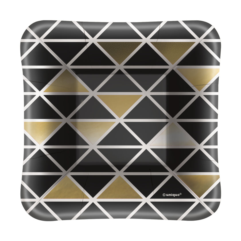 8 plateaux carrés Nouvel - Glittering New Year Chic Party