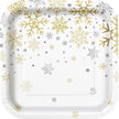 8 assiettes à dessert - Silver & Gold Holiday Snowflakes