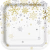 8 assiettes à dessert - Silver & Gold Holiday Snowflakes