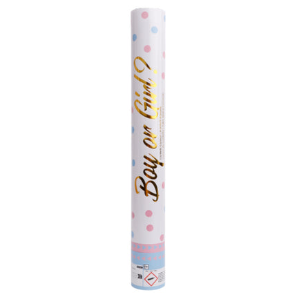 1 Canon Confettis Papier Rond Gender Reveal Girl Rose 40cm - Amscan