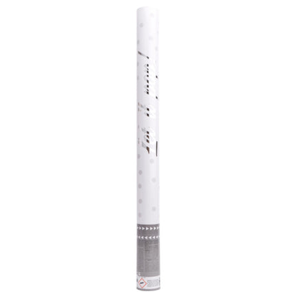1 Canon Confettis Papier Rond Blanc 60cm - Amscan