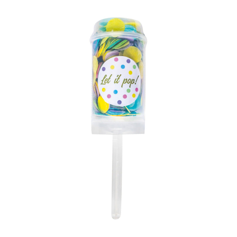 1 Popper Confettis Push Pop Papier Rond Assortis Pastel - Amscan