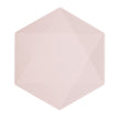 6 Assiettes Hexagonales Décor Rose 26cm - Amscan