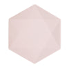 6 Assiettes Hexagonales Décor Rose 26cm - Amscan