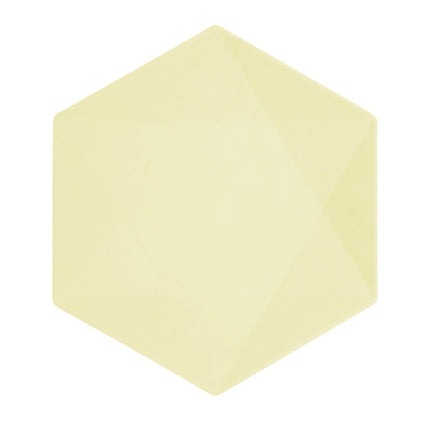 6 Assiettes Hexagonales Décor Jaune 26cm - Amscan