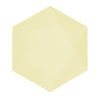 6 Assiettes Hexagonales Décor Jaune 26cm - Amscan