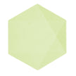 6 Assiettes Hexagonales Décor Vert 26cm - Amscan