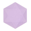 6 Assiettes Hexagonales Décor Violet 26cm - Amscan