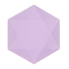 6 Assiettes Hexagonales Décor Violet 26cm - Amscan