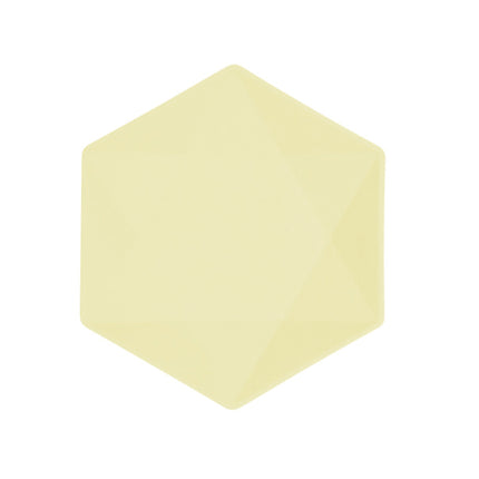 6 Assiettes Hexagonales Décor Jaune 20cm - Amscan