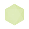 6 Assiettes Hexagonales Décor Vert 20cm - Amscan