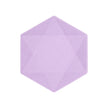 6 Assiettes Hexagonales Décor Violet 20cm - Amscan