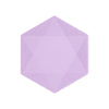 6 Assiettes Hexagonales Décor Violet 20cm - Amscan