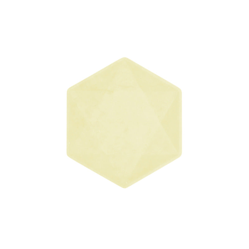 6 Assiettes Hexagonales Décor Jaune 15cm - Amscan