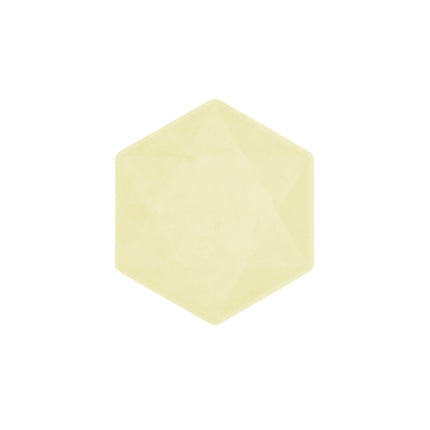 6 Assiettes Hexagonales Décor Jaune 15cm - Amscan