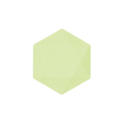 6 Assiettes Hexagonales Décor Vert 15cm - Amscan
