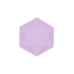 6 Assiettes Hexagonales Décor Violet 15cm - Amscan